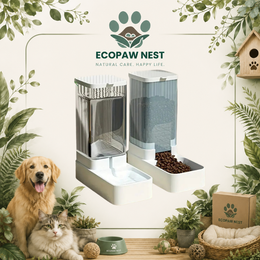 Ecopaw Nest™ Automatic Gravity Pet Feeder & Water Dispenser Set